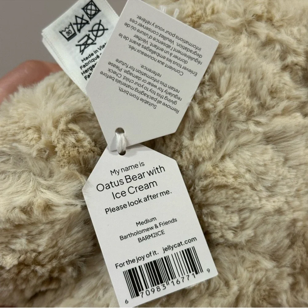Authentic Jellycat NYC Exclusive Oatus Bear With Ice Cream - Picture 6 of 6